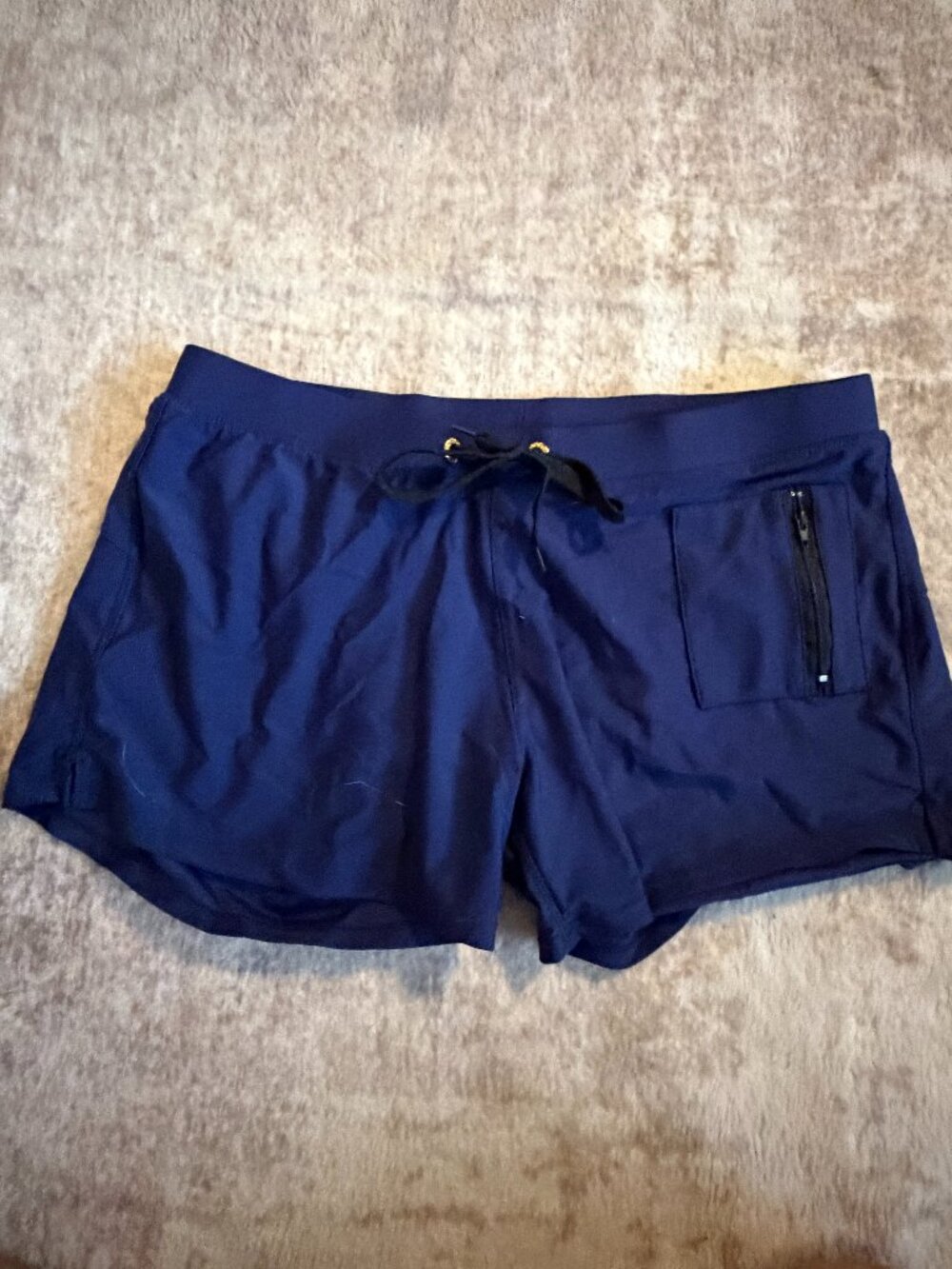 COOFANDY Men's Large Navy Blue Swim Trunks Lined Short Swim Shorts